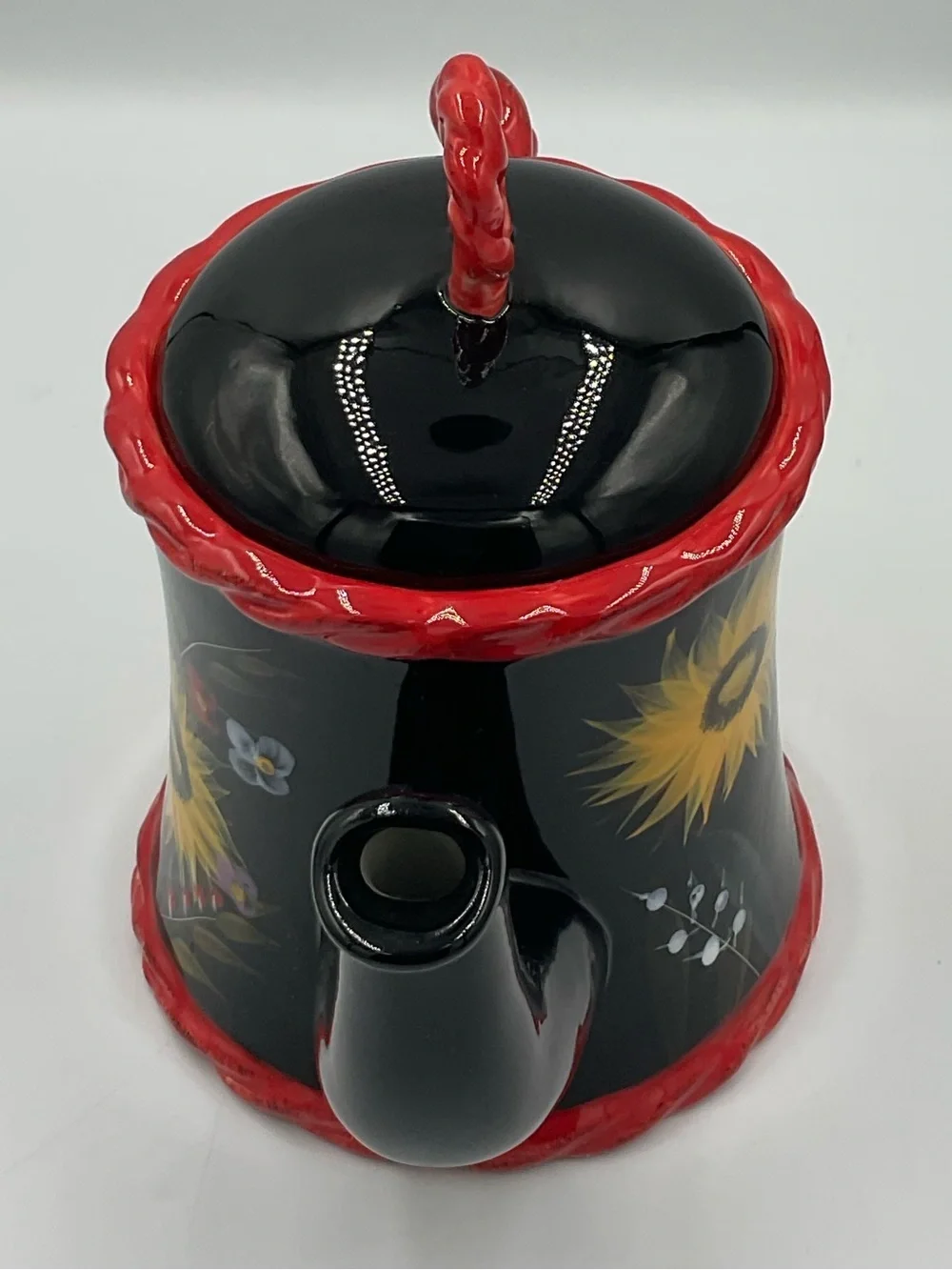 Vintage Bella Casa by Ganz Handpainted Sunflower Teapot